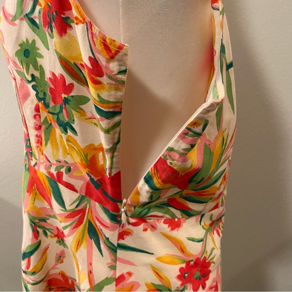 J Crew Floral Tropical Linen Blend V Neck Peplum Blouse - Picture 4 of 11